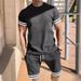 Men's Clothing Summer Men's Short Sleeved T Shirt Round Neck Suit Sports Men's Casual Shorts Two Piece Suit Men_viptrois.com