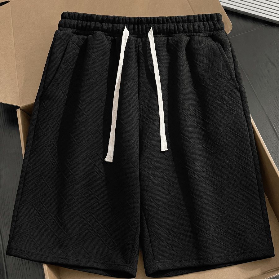 Men's Simple Solid Color Casual Shorts Loose Neat Fit Comfortable Refreshing Trendy Versatile Mid-Length Summer Bottoms_viptrois.com