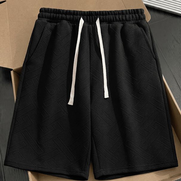 Men's Simple Solid Color Casual Shorts Loose Neat Fit Comfortable Refreshing Trendy Versatile Mid-Length Summer Bottoms_viptrois.com