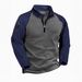Men's Tactical Fleece Pullover – Zip-Up Stand Collar Sweater – Color Block Streetwear (S-XXXL)_viptrois.com