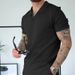 Men's Clothing Summer New Waffle V Neck Short Sleeved Shorts Two Piece Lapel Polo Suit Male_viptrois.com