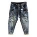 Men's Clothing Workwear Jeans Loose Retro High Street Straight Leg Pants Multiple Pockets Vintage Washed Denim Comfortable Stretch Casual Streetwear_viptrois.com