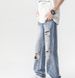 Heavy Straight Vibe Wind Ripped Jeans Boys 2024 New Trendy Brand Loose Casual Beggar Slightly Pulled Trousers_viptrois.com