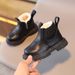 Winter fleece-lined children's fashion British short boots boys side zipper fashion Martin Boots Girls soft bottom fashion boots_viptrois.com