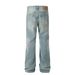 Men's Clothing Street Straight Washed Light Blue Trendy Retro Loose Versatile Denim Casual Pants_viptrois.com