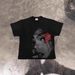 Vintage Y2K Oversized Heavyweight Cotton T-Shirt Graphic Print Streetwear Tee for Men And Women Couple Matching Outfit_viptrois.com