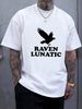Funny Bird Lover Gift, Halloween Costume, Raven Lunatic T-Shirt Breathable Stylish Soft Designer Clothes Women T-Shirt For Women Casual Print Round Neck Short Sleeve Slightly Summer Comfortable Women Top Graphic Tees Graphic Stretched Casual Female_viptrois.com
