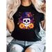 pura| Envío Mexicano| Tela Transpirable Alta Calidad| Camiseta Mujer Manga Corta Ajustada Estampado| Calavera Azúcar Con_viptrois.com