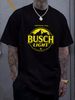 Busch LighT T Shirt Adult L Green Limited Edition Yellow Logo Anheuser Beer Mens Summer Soft Slightly Casual Designer Clothes_viptrois.com