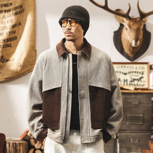 American Retro Faux Wool Floral Yarn For Men, Autumn And Winter High-End Trendy Brand, Patchwork Color-Block Barn Style_viptrois.com