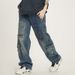 Men's Multi-pocket Cargo Jeans Loose Niche Straight Leg Wide Leg Retro Washed Jeans_viptrois.com