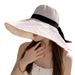 Enlarged And Widened Fisherman's Women's Colored Rubber Sunshade Hat, Outdoor UV Resistant Beach, Large Brim Bow Shaped_viptrois.com