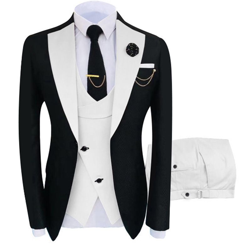 Men's Clothing Men Suits Elephant Lapel Slim Fit Men's Wedding Suit Three Piece Set_viptrois.com