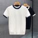 Men's Clothing High End Short Sleeved Sweater Men's Fashion Brand Spring And Autumn Inner Wear Bottoming Shirt Winter New Men's Thin Knitted Sweater_viptrois.com