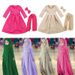 Kids’ Clothing Girls Spring and Autumn Long Sleeve Round Neck Dress Bow Headband 3 Piece Set_viptrois.com
