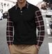 Men's Plaid Color Block Polo Shirt – Breathable Polyester, Streetwear Style, Slim Fit For Casual & Urban Fashion_viptrois.com