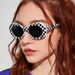 oval frame Harajuku hip hop style alien sunglasses Retro plaid sunglasses personality street shooting trend_viptrois.com