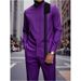 Men's 3D Digital Print Striped Color Block Stand Collar Shirt Button Set Trendy Spring Autumn_viptrois.com