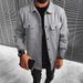 "Men's Wool-Look Jacket – Autumn Single-Breasted Coat With Lapel & Flap Pockets In Black/Army Green/Navy/Dark Gray (S-XXL)"_viptrois.com