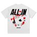 New Poker Print American Style Versatile Short Sleeve T-Shirt Vintage Washed Top Trendy Men_viptrois.com