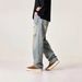 Men's Light Color Ripped Jeans Loose Straight Leg Mid Waist Cotton Wide Leg Pants Retro American High Street Trendy Brand_viptrois.com