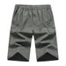Men's Cargo Seven-Quarter Length, Summer New Style, Pure Cotton, Multi-Pocket, Beach Shorts, Dad's Elastic Waist_viptrois.com