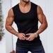 Men's Clothing Men's Summer Knitted Striped Fitness Sports Vest Sleeveless Casual Slim Fit Wide Shoulder Top_viptrois.com