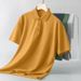 Men's Clothing Lapel Short Sleeved Men's Summer Solid Color Casual Simple Versatile Slim Polo Shirt Trendy Collared Polo Shirt_viptrois.com