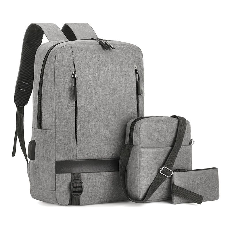 Men's Backpack New Schoolbag For Boys High School Students Men's Sports Fashion Style Large Capacity Men's Business Backpack Three Piece Set_viptrois.com