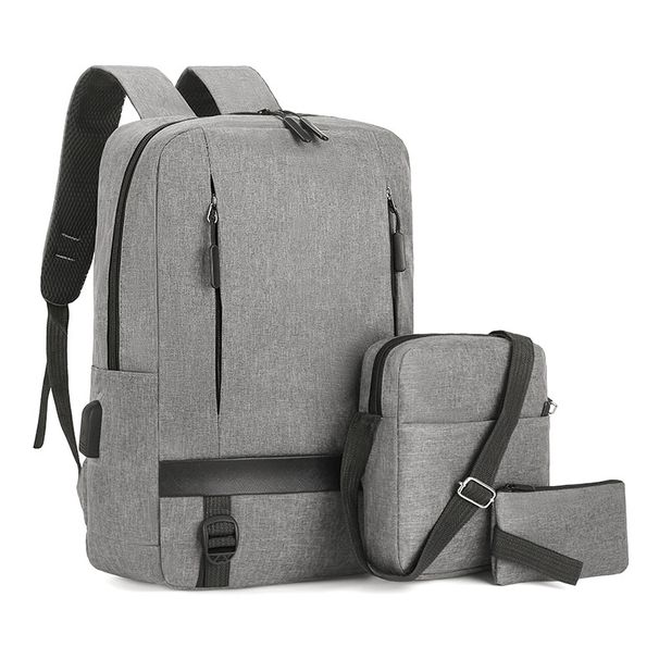 Men's Backpack New Schoolbag For Boys High School Students Men's Sports Fashion Style Large Capacity Men's Business Backpack Three Piece Set_viptrois.com