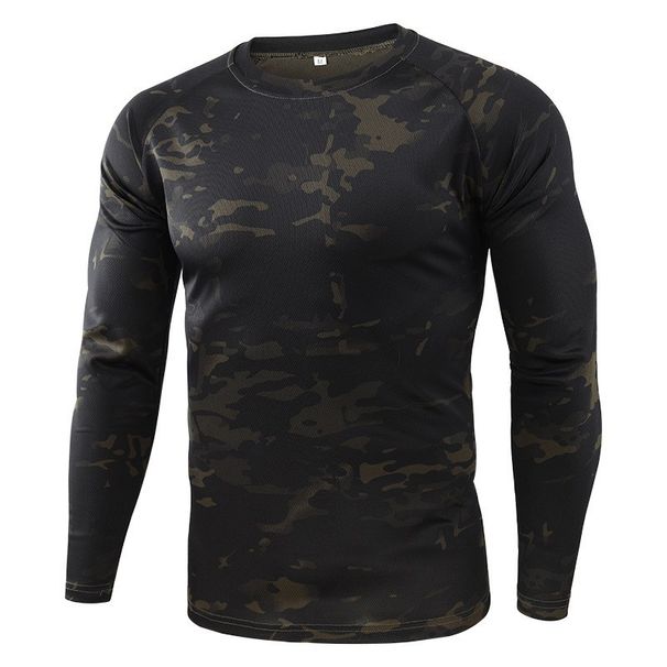 Men's Sports Camouflage Long Sleeve Round Neck Quick Drying Long Sleeve Summer Cycling Clothes Men's T Shirt_viptrois.com