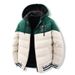Padded-on Men's Embroidery Contrasting Colors Loose Removable Hat Double-sided Wear Thickened Padded Jacket Hooded Jacket_viptrois.com