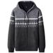 Men's Casual Hooded Sweater Coat – Thickened Fleece-Lined Knit Jacket (Light Gray / Dark Gray / Blue-Gray / Wine Red)_viptrois.com