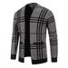 Loom Loom Cross-Border Autumn Winter Foreign Trade Men's Plaid Cardigan European American Style Fashion Knitted Woolen Sweater_viptrois.com