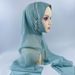 Women's Hijab multi color pullover headscarf with letters solid color chiffon sports headscarf ladies ethnic scarf_viptrois.com