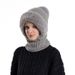 8410 Knitted Scarf Mask Integrated For Women Winter Cycling Windproof Fleece-Lined Warm Knit Hat_viptrois.com