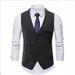 Men's Clothing Fashion Single Breasted Suit Light Business Banquet Evening Dress Vest Top Jacket_viptrois.com