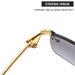 Fashionable Square Sunglasses Men's And Women's Retro Gold Frameless Hip-hop Tone Glasses_viptrois.com
