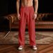 Men's Breathable Cotton Blend Straight Leg Casual Pants - Lightweight, Comfortable & Versatile For Sports & Daily Wear (12 Colors, S-XXXL)_viptrois.com