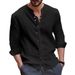 Men's Shirt New Cotton Linen Casual Loose Long Sleeved Shirt For Autumn And Winter_viptrois.com