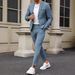 Men's Clothing Four Seasons Trend High Quality Solid Color Suit Trousers Set WL008 MR7_viptrois.com