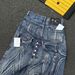 Men's Clothing Laser Stitching Sickle Pattern Embroidery Mid Waist Loose Jeans_viptrois.com