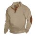 Men's Casual Long Sleeve Knit Sweatshirt With Stand Collar - Lightweight & Breathable For Spring & Fall - Classic Checkered Pattern (S-XXXL)_viptrois.com