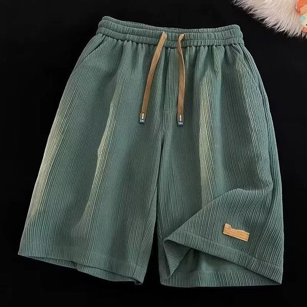 Men's Clothing Summer Thin Loose Drape Trendy Embroidered Logo Straight Shorts_viptrois.com