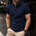 Unbeatable Quality Ins2025 Summer Quick Sale T-shirt Men's Button Henley Collar Sports Affordable Polo Shirt_viptrois.com