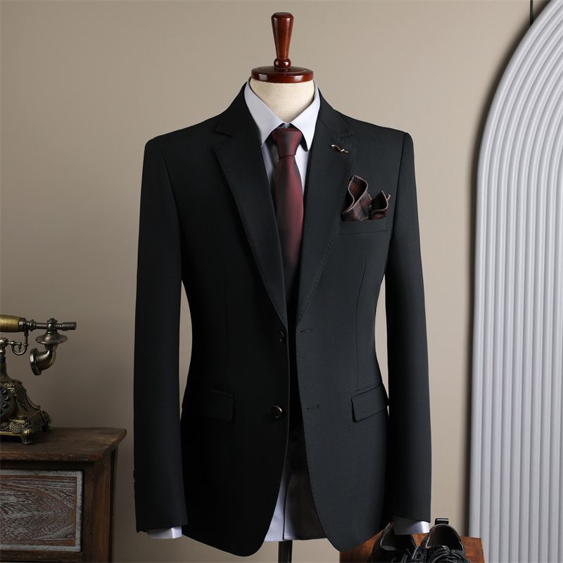 Men's Clothing Slim Fit Business Suit Set - British Style Formal Blazer & Dress Pants For Wedding, Office & Casual Wear (in 3 Colors & 6 Sizes)_viptrois.com