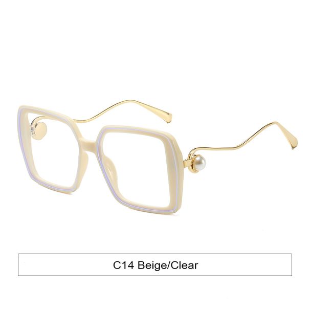 Men's Sunglasses Fashion Pearl Square Large Frame Sunglasses Women's Outdoor Uv Anti Ultraviolet Sunglasses_viptrois.com