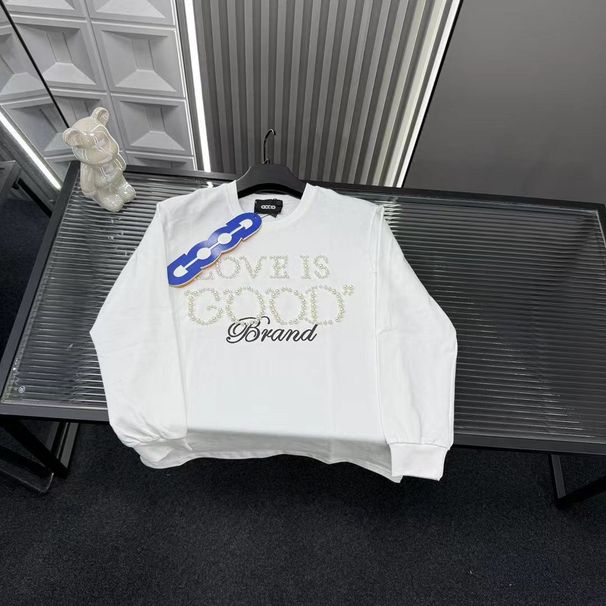 2025 Autumn GOODBRANDGOOD Solid Color Pearl Men And Women Light Luxury Fashion Sweatshirt Couple_viptrois.com