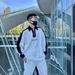Men's Clothing Spring and autumn color matching casual sports suit for men style brand handsome fashion loose sweater pants two piece suit for men_viptrois.com