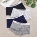Pulse Underwear European Size Mid-Waist Pure Cotton Simple Solid Color Briefs Breathable Loose Men's Youth Boxer Shorts_viptrois.com